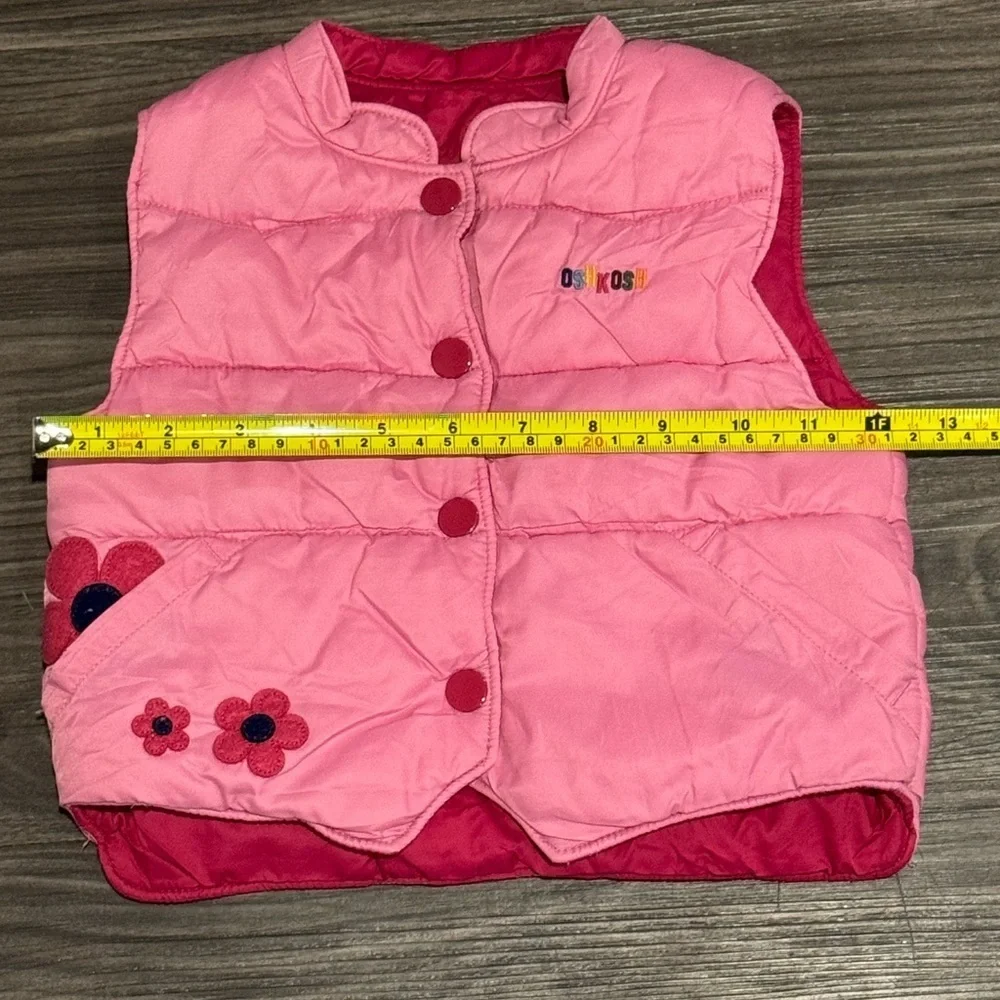 OshKosh Pink Floral Vest Kids 3-4Y Cottagecore Flower Print Y2K Girl